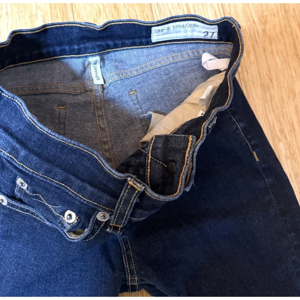 rag & bone Dark Indigo Flare Jeans - Picture 3 of 8